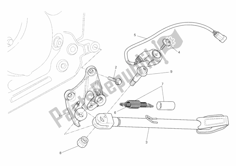 Toutes les pièces pour le Béquille Latérale du Ducati Multistrada 1200 S ABS USA 2010